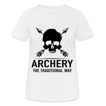 Bow Bow Archery The Traditional Way - Women's Breathable T-Shirt - white - Front - AI Model Female 172 dark (172cm)
