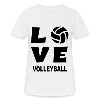 LOVE Volleyball - Volleyballer Beach Volleyball - Frauen T-Shirt atmungsaktiv - Weiß - Vorne - AI Model Female 172 dark (172cm)