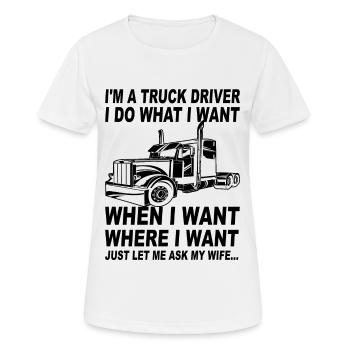 Camionneur Camionneur - Fernfahrer LKW Fahrer - T-shirt respirant Femme - blanc - Devant - AI Model Female 172 dark (172cm)