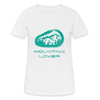 Mousqueton amoureux des montagnes - T-shirt respirant Femme - blanc - Devant - AI Model Female 172 dark (172cm)