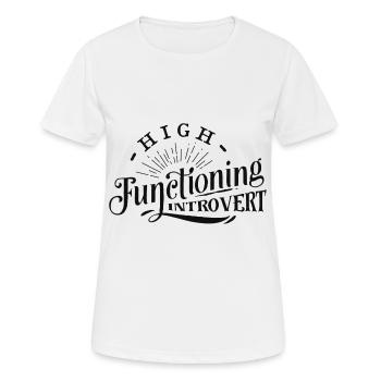 Antisocial - Functioning Introvert - pos - Women's Breathable T-Shirt - white - Front - AI Model Female 172 dark (172cm)