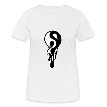 Yin und Yang tropfen - Frauen T-Shirt atmungsaktiv - Weiß - Vorne - AI Model Female 172 dark (172cm)