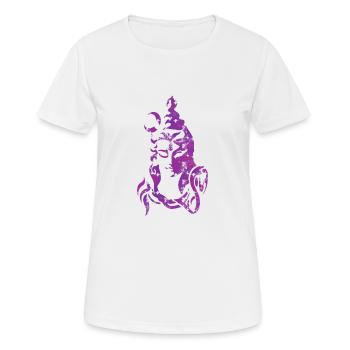 Shiva style usé violet - T-shirt respirant Femme - blanc - Devant - AI Model Female 172 dark (172cm)