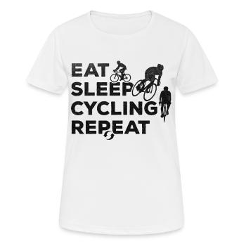 Cycling Cycling Cycling Food Sleep Cycling - Women's Breathable T-Shirt - white - Front - AI Model Female 172 dark (172cm)