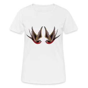 Double oiseau old school style tattoo - T-shirt respirant Femme - blanc - Devant - AI Model Female 172 dark (172cm)