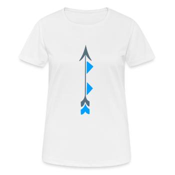 Bogenpfeil traditionelle Zeichnung - Frauen T-Shirt atmungsaktiv - Weiß - Vorne - AI Model Female 172 dark (172cm)