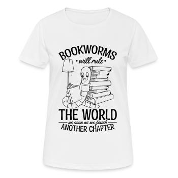Bücherwürmer werden die Welt regieren, sobald sie - Frauen T-Shirt atmungsaktiv - Weiß - Vorne - AI Model Female 172 dark (172cm)