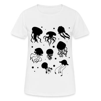 Méduses heureuses méduses méduses - T-shirt respirant Femme - blanc - Devant - AI Model Female 172 dark (172cm)