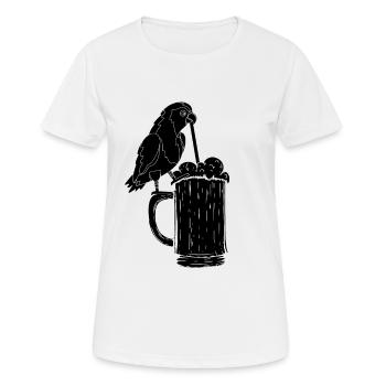 Drôle de cockatiel perroquet oiseau drôle - T-shirt respirant Femme - blanc - Devant - AI Model Female 172 dark (172cm)