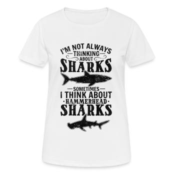 Great White Shark Fish Ich denke nicht immer an - Frauen T-Shirt atmungsaktiv - Weiß - Vorne - AI Model Female 172 dark (172cm)