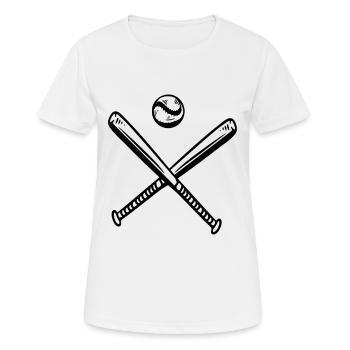 Baseballspiel spielen Baseballspieler - Frauen T-Shirt atmungsaktiv - Weiß - Vorne - AI Model Female 172 dark (172cm)