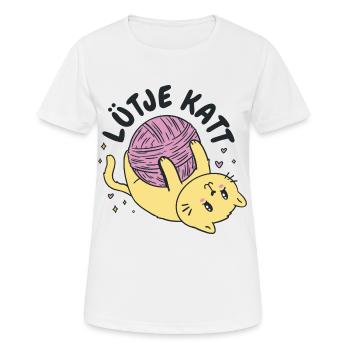 Lütje Katt Petit chat bas-allemand - T-shirt respirant Femme - blanc - Devant - AI Model Female 172 dark (172cm)