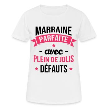 Marraine parfaite avec plein de jolis défauts - T-shirt respirant Femme - blanc - Devant - AI Model Female 172 dark (172cm)