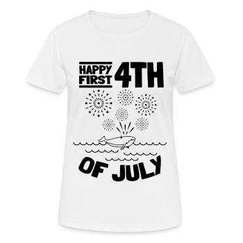 Journée patriotique Joyeux 4 juillet - T-shirt respirant Femme - blanc - Devant - AI Model Female 172 dark (172cm)