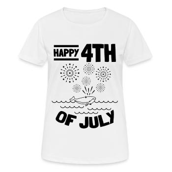 Patriotic American 4th Of July Whale Happy 4th Of - Women's Breathable T-Shirt - white - Front - AI Model Female 172 dark (172cm)