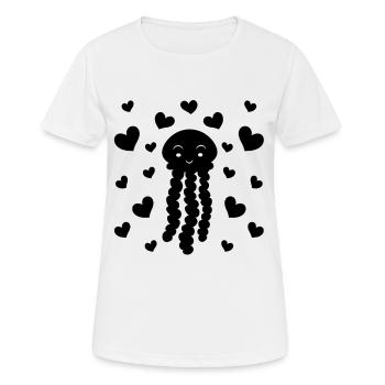 Méduses Cœurs Méduses Méduses Méduses Heureuses Méduses - T-shirt respirant Femme - blanc - Devant - AI Model Female 172 dark (172cm)