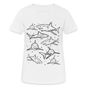 Shark Lover Shark Great White Shark - Women's Breathable T-Shirt - white - Front - AI Model Female 172 dark (172cm)
