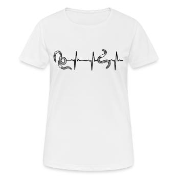 Wurm Herzschlag Würmer Herzschlag Herzwurm - Frauen T-Shirt atmungsaktiv - Weiß - Vorne - AI Model Female 172 dark (172cm)