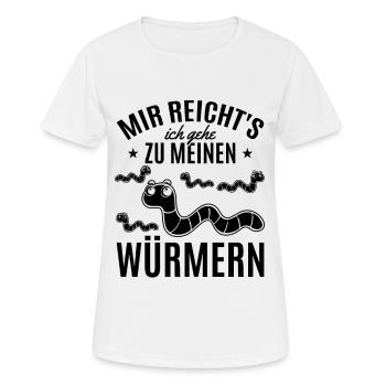 Würmer Wurm Sprüche Mir Reicht's Ich Gehe Zu - Frauen T-Shirt atmungsaktiv - Weiß - Vorne - AI Model Female 172 dark (172cm)