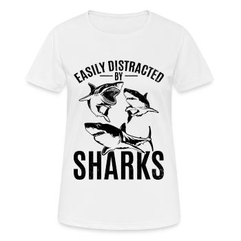 Great White Shark Love Ich werde leicht von Haien - Frauen T-Shirt atmungsaktiv - Weiß - Vorne - AI Model Female 172 dark (172cm)