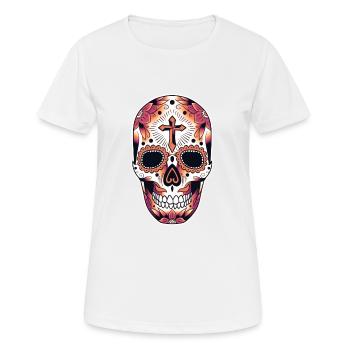 Mexikanischer Totenkopftag - Frauen T-Shirt atmungsaktiv - Weiß - Vorne - AI Model Female 172 dark (172cm)