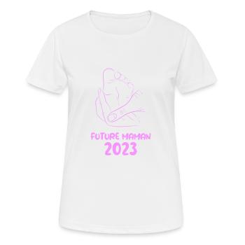 Future maman 2023 - T-shirt respirant Femme - blanc - Devant - AI Model Female 172 dark (172cm)