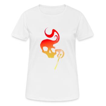 Allumette silhouette tête de mort - T-shirt respirant Femme - blanc - Devant - AI Model Female 172 dark (172cm)