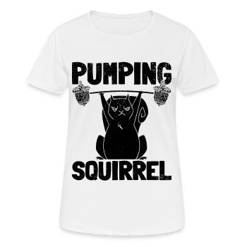 Squirrel Powerlifting Squirrel - Women's Breathable T-Shirt - white - Front - AI Model Female 172 dark (172cm)