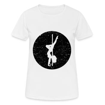 Pole Dancing Silhouette Pole Dancer Pole - Frauen T-Shirt atmungsaktiv - Weiß - Vorne - AI Model Female 172 dark (172cm)