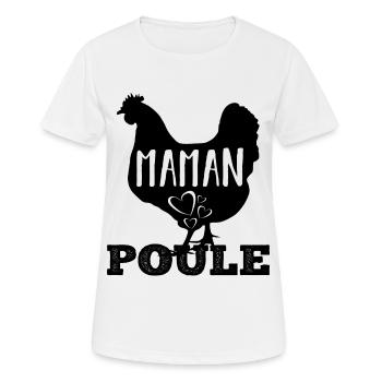 Maman poule humour maman cadeau fête des mères - T-shirt respirant Femme - blanc - Devant - AI Model Female 172 dark (172cm)
