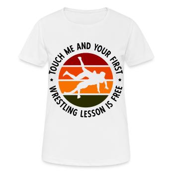 Grappling Martial Arts Wrestling - Frauen T-Shirt atmungsaktiv - Weiß - Vorne - AI Model Female 172 dark (172cm)