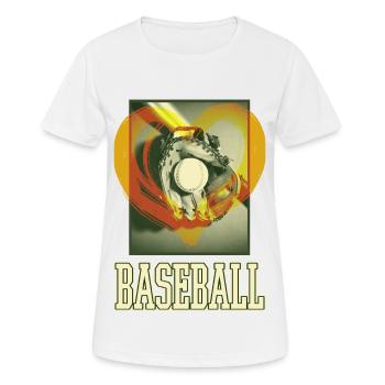 Baseball Ball Glove Bat Vintage Retro - Women's Breathable T-Shirt - white - Front - AI Model Female 172 dark (172cm)