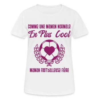 Maman footballeuse humour football cadeau foot - T-shirt respirant Femme - blanc - Devant - AI Model Female 172 dark (172cm)