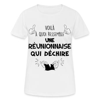 Meilleur ami, cousine ou sœur réunionnaise - T-shirt respirant Femme - blanc - Devant - AI Model Female 172 dark (172cm)
