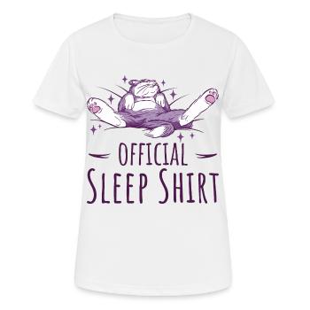 Cat Offizielles Schlafshirt für Katzenfans - Frauen T-Shirt atmungsaktiv - Weiß - Vorne - AI Model Female 172 dark (172cm)
