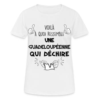 Une Femme De La Guadeloupe qui déchire - T-shirt respirant Femme - blanc - Devant - AI Model Female 172 dark (172cm)