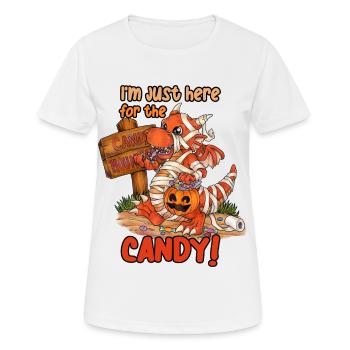 I'm Just Here For Candy Halloween Drache Mumie - Frauen T-Shirt atmungsaktiv - Weiß - Vorne - AI Model Female 172 dark (172cm)