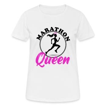 Marathon Queen - Frauen T-Shirt atmungsaktiv - Weiß - Vorne - AI Model Female 172 dark (172cm)