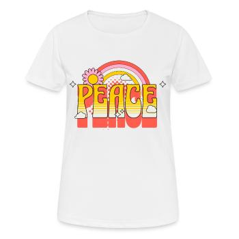 Paix Paix Fleur Colorée Arc-en-Ciel Contre La Guerre - T-shirt respirant Femme - blanc - Devant - AI Model Female 172 dark (172cm)