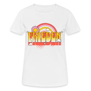 Peace Peace Colorful Rainbow Flower Against War - Women's Breathable T-Shirt - white - Front - AI Model Female 172 dark (172cm)