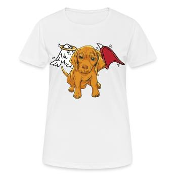Hund Haustiere Engel Teufel Flügel Hunde teuflisch - Frauen T-Shirt atmungsaktiv - Weiß - Vorne - AI Model Female 172 dark (172cm)