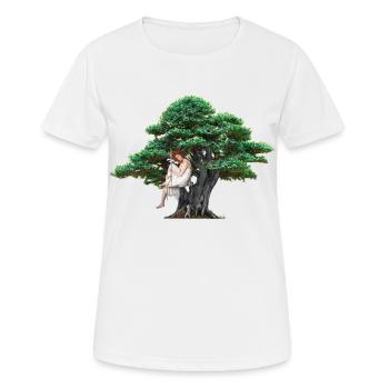 Fille arbre nature sensuel swing sentiments - T-shirt respirant Femme - blanc - Devant - AI Model Female 172 dark (172cm)