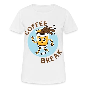 coffee break - T-shirt respirant Femme - blanc - Devant - AI Model Female 172 dark (172cm)