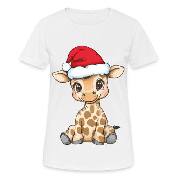 Giraffe Christmas Cute Cute Christmassy - Women's Breathable T-Shirt - white - Front - AI Model Female 172 dark (172cm)