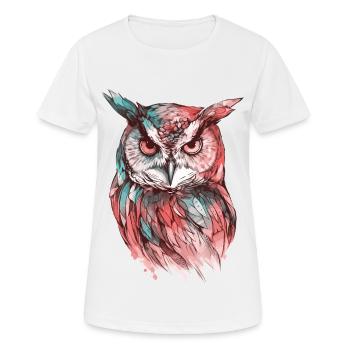 Eule Uhu Vogel Nachtvogel Tier Nacht Mond Natur - Frauen T-Shirt atmungsaktiv - Weiß - Vorne - AI Model Female 172 dark (172cm)