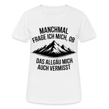 Je me demande si l’Allgäu ne me manque pas ! - T-shirt respirant Femme - blanc - Devant - AI Model Female 172 dark (172cm)