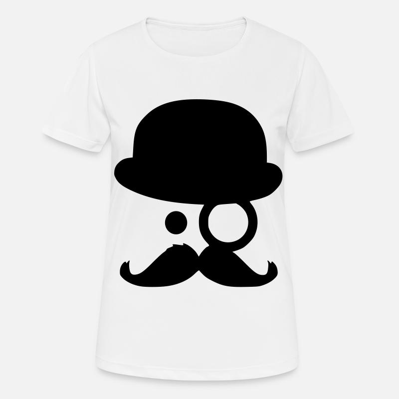 Moustache - by www.CodeShirt24.de - T-shirt respirant Femme - blanc