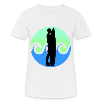 Surfer - Surfen - Frauen T-Shirt atmungsaktiv - Weiß - Vorne - AI Model Female 172 dark (172cm)