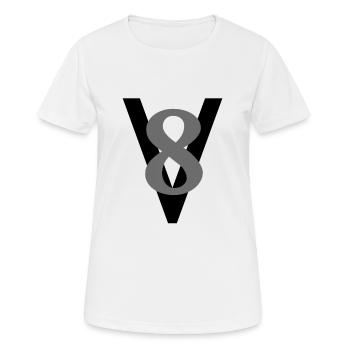 Moteur V8 - T-shirt respirant Femme - blanc - Devant - AI Model Female 172 dark (172cm)