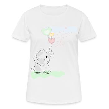 Kleiner Elefant - Frauen T-Shirt atmungsaktiv - Weiß - Vorne - AI Model Female 172 dark (172cm)
